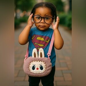 Plush Crossbody bag monster Design Bunny Ears 34 x 12 x 26 New